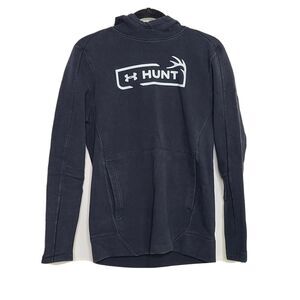 Men's Small Under Armour Hoodie Sweatshirt Black Hunt Loose Threadborne
